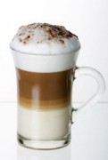 Skleněný šálek na kávu latte